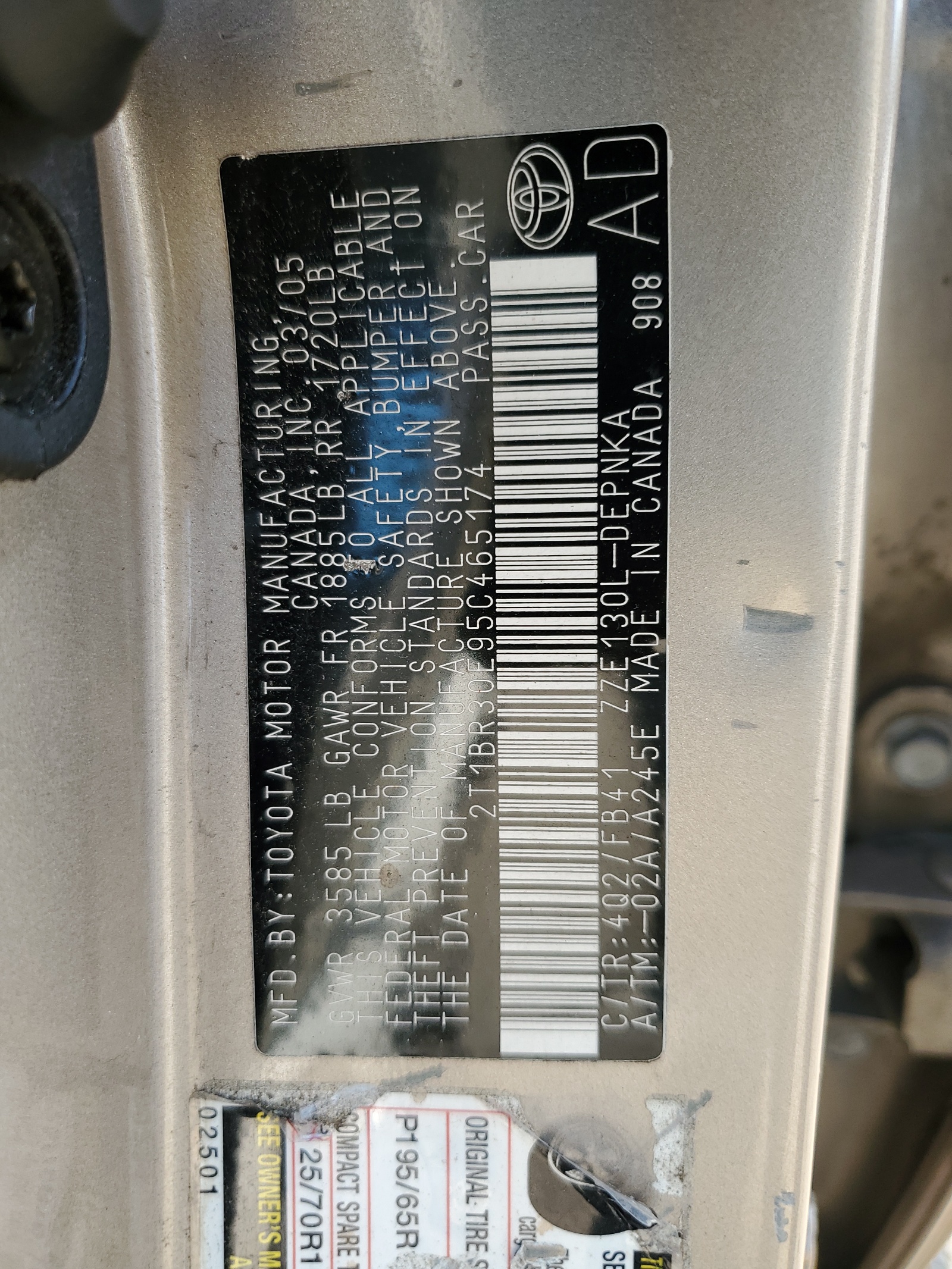 2T1BR30E95C465174 2005 Toyota Corolla Ce