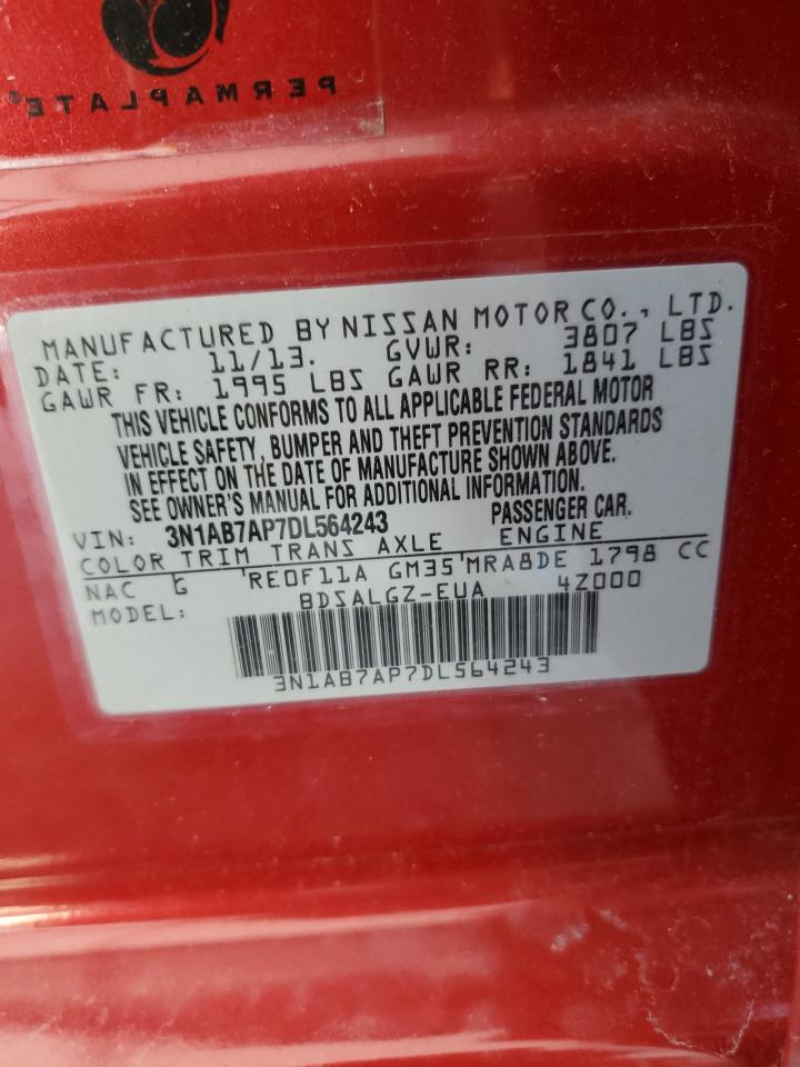 3N1AB7AP7DL564243 2013 Nissan Sentra S