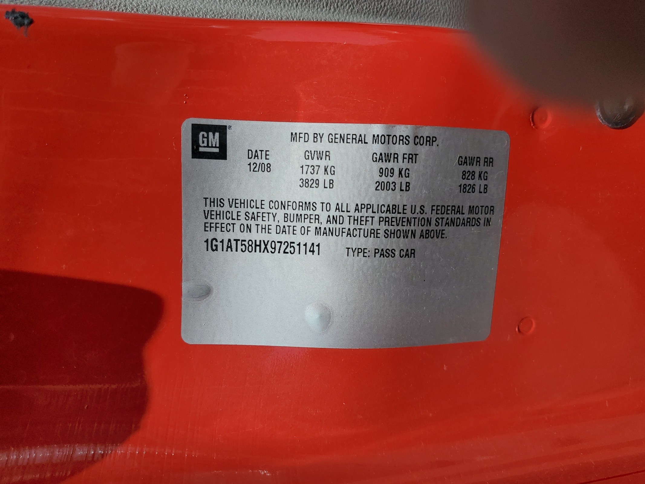 1G1AT58HX97251141 2009 Chevrolet Cobalt Lt