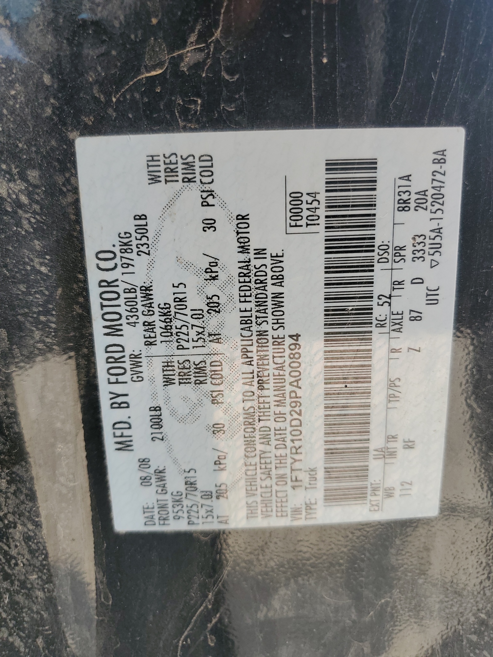 1FTYR10D29PA00894 2009 Ford Ranger