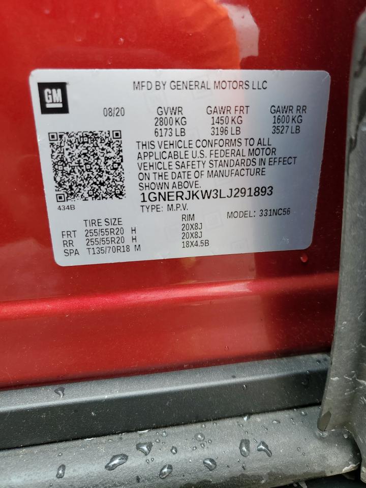 2020 Chevrolet Traverse Rs VIN: 1GNERJKW3LJ291893 Lot: 67477514