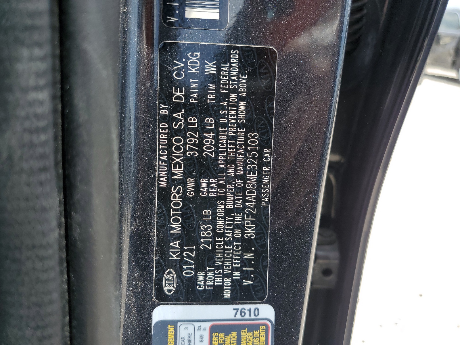 3KPF24AD8ME325103 2021 Kia Forte Fe