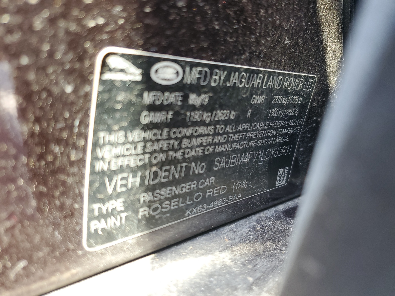 SAJBM4FV1LCY83991 2020 Jaguar Xf S