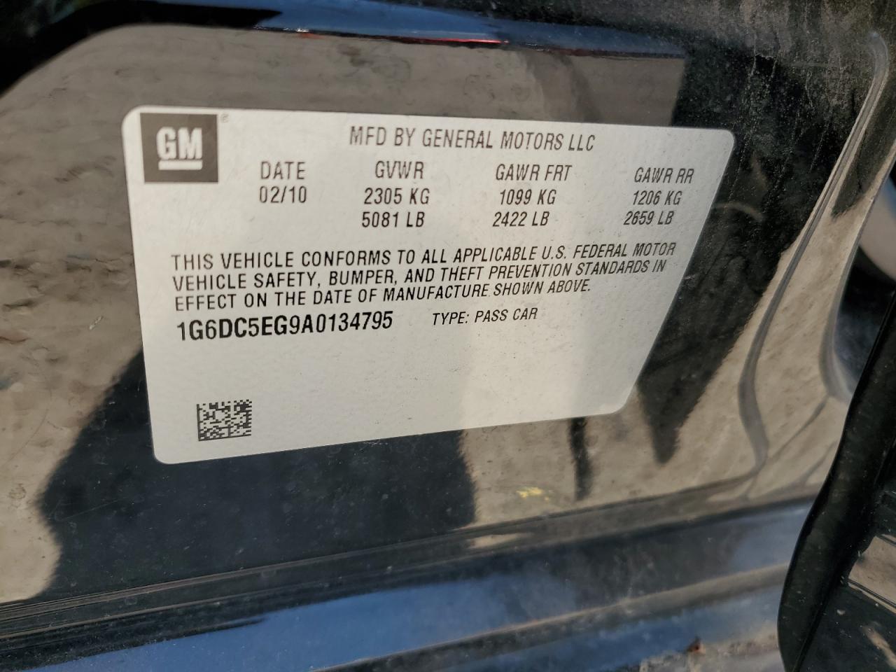 2010 Cadillac Cts VIN: 1G6DC5EG9A0134795 Lot: 64296104