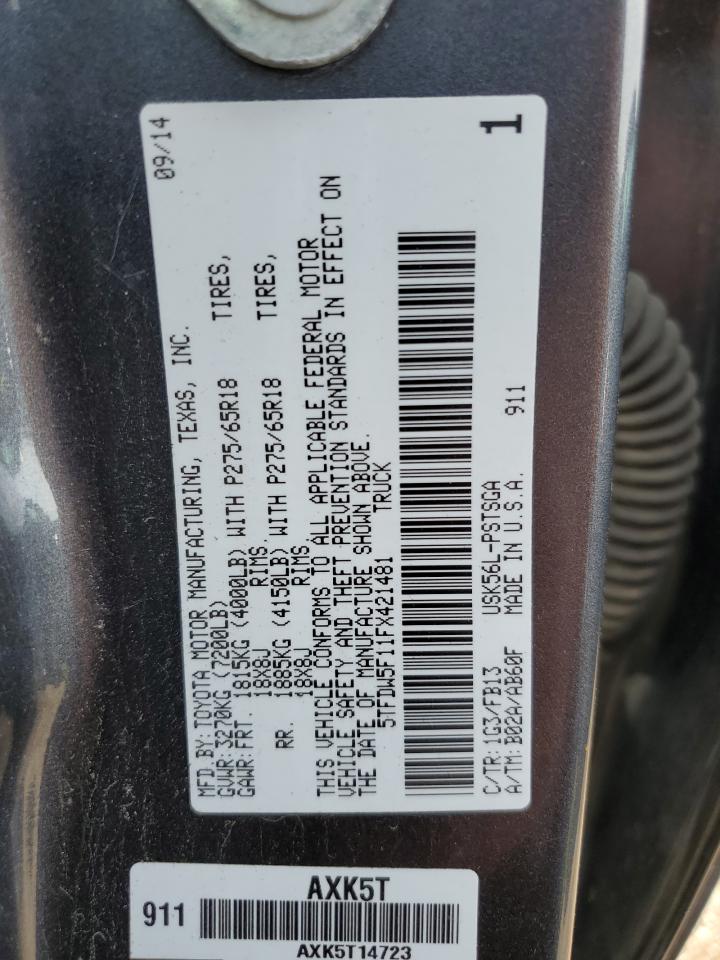 5TFDW5F11FX421481 2015 Toyota Tundra Crewmax Sr5