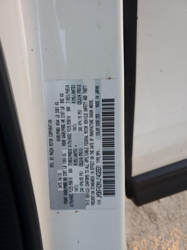 2018 Mazda Cx-5 Grand Touring VIN: JM3KFADMXJ1402931 Lot: 66971184