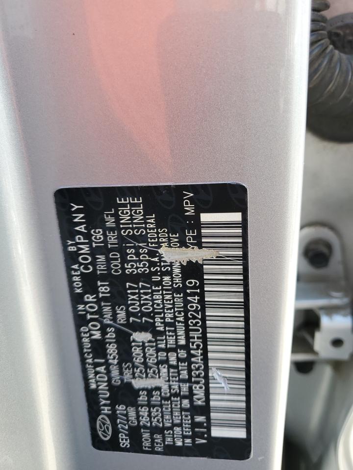 2017 Hyundai Tucson Limited VIN: KM8J33A45HU329419 Lot: 66932364