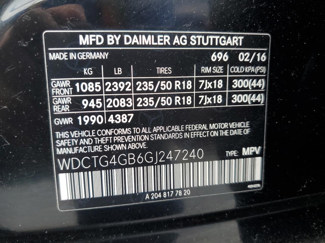 WDCTG4GB6GJ247240 2016 MERCEDES-BENZ GLA CLASS - Image 13