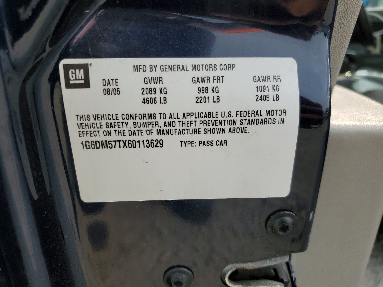 1G6DM57TX60113629 2006 Cadillac Cts