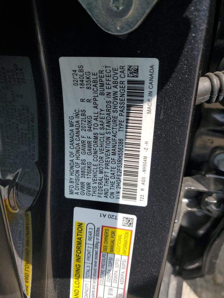 2HGFE2F53RH556386 2024 Honda Civic Sport