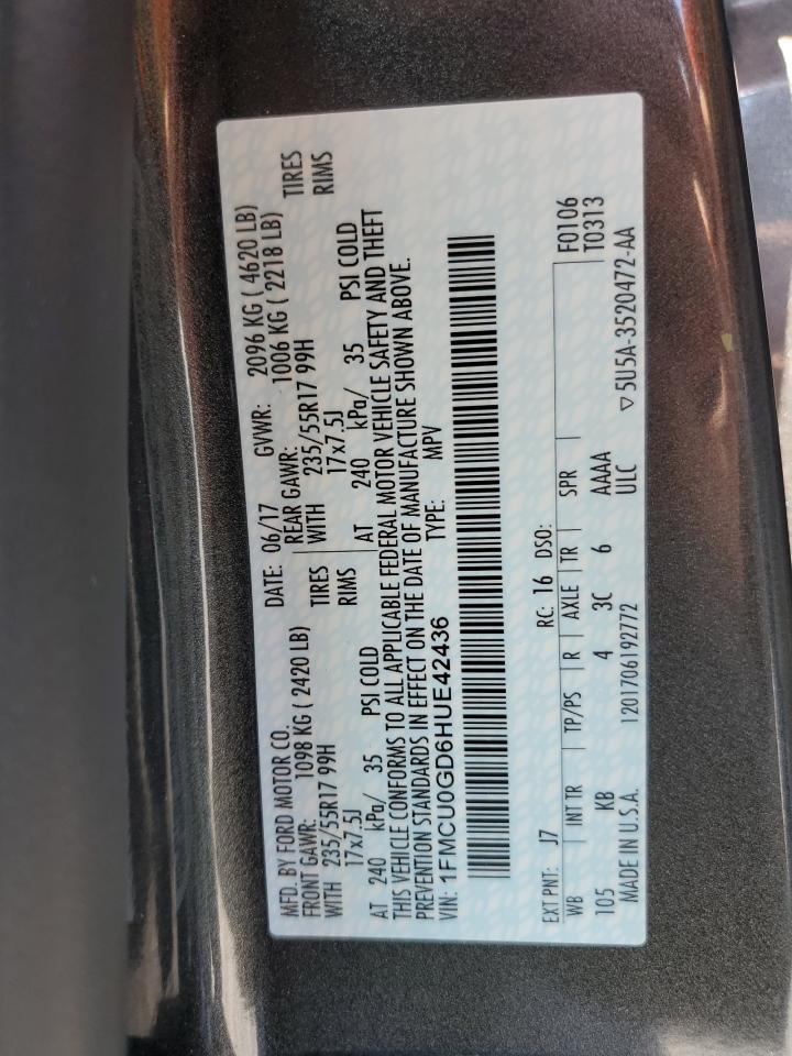 1FMCU0GD6HUE42436 2017 Ford Escape Se