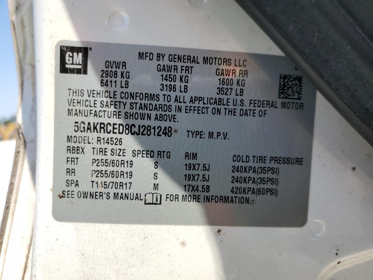 5GAKRCED8CJ281248 2012 Buick Enclave