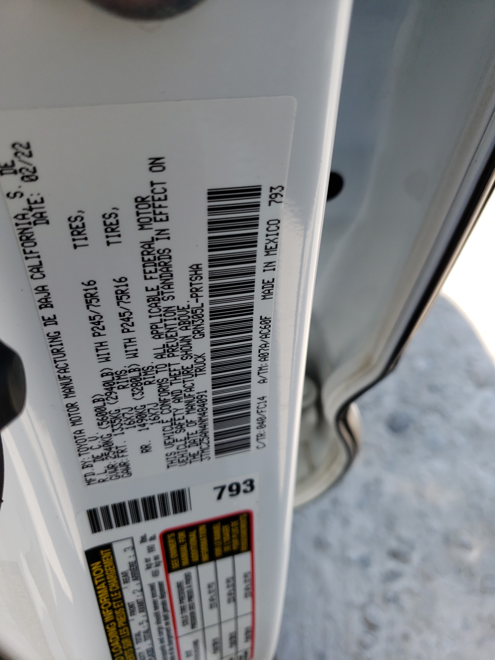 3TMCZ5AN4NM484091 2022 Toyota Tacoma Double Cab