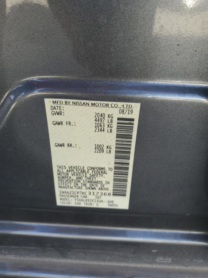 2019 Nissan Leaf S VIN: 1N4AZ1CP7KC317368 Lot: 67002004