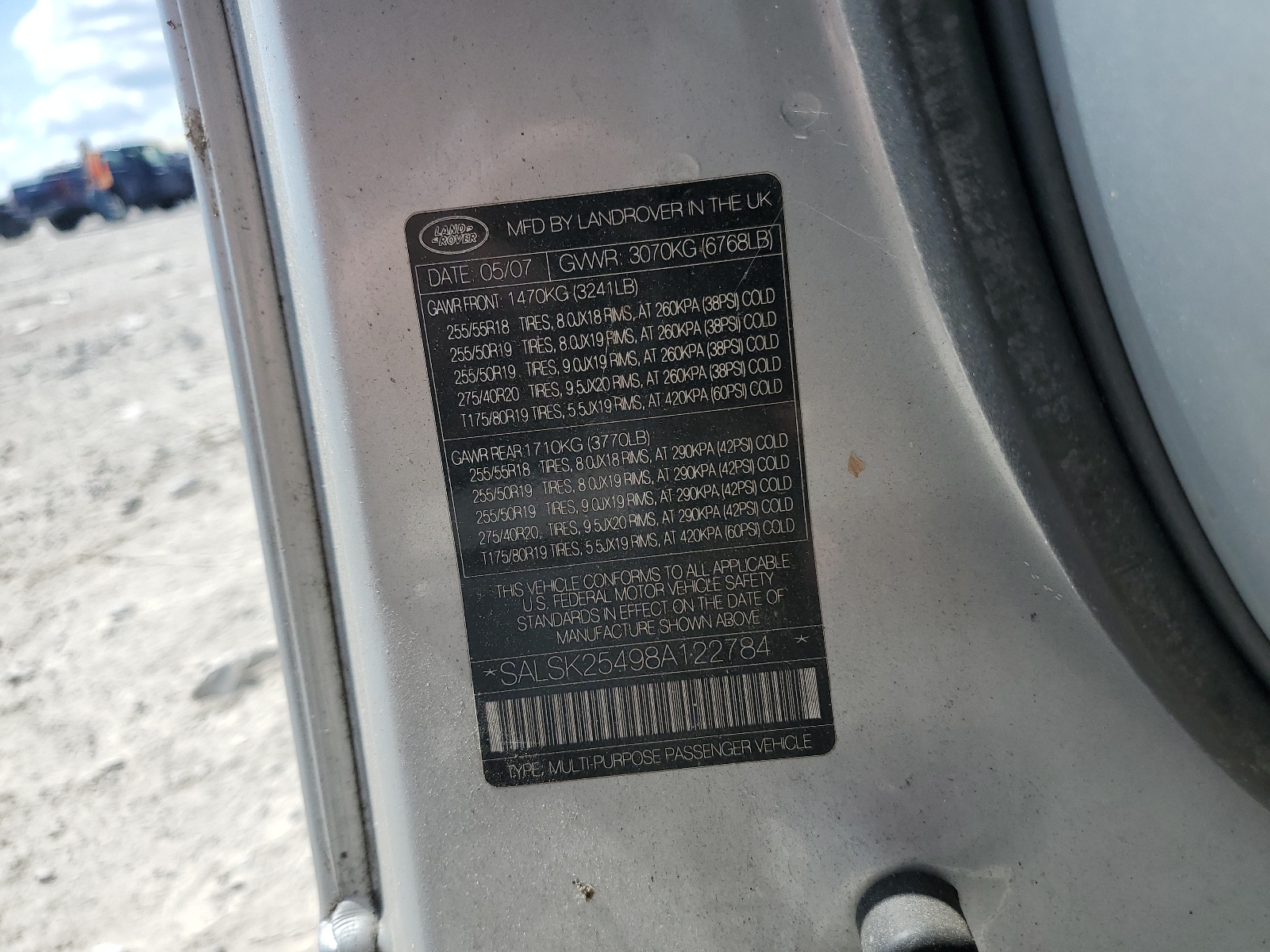 SALSK25498A122784 2008 Land Rover Range Rover Sport Hse