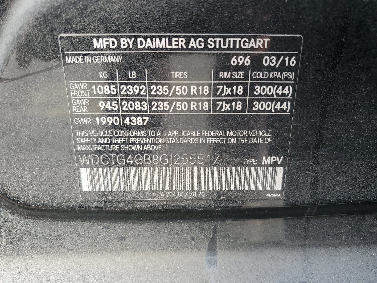 WDCTG4GB8GJ255517 2016 Mercedes-Benz Gla 250 4Matic