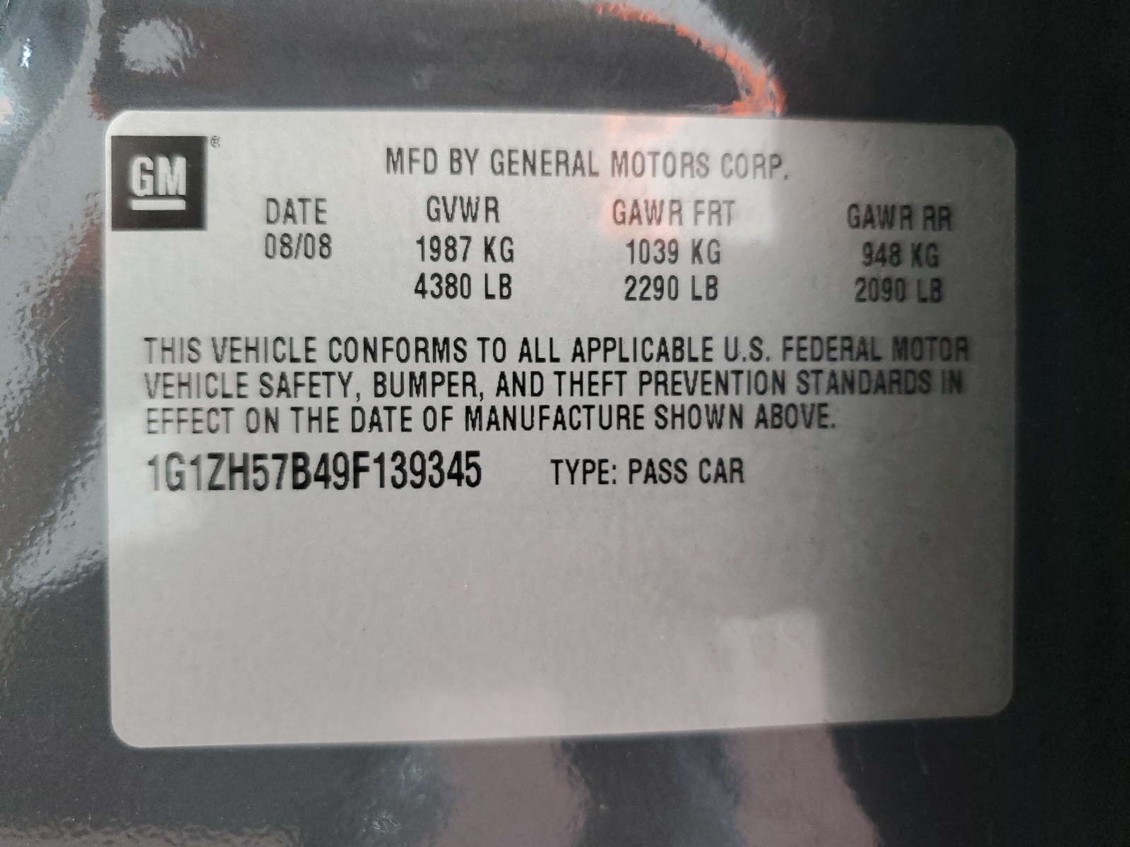 1G1ZH57B49F139345 2009 Chevrolet Malibu 1Lt