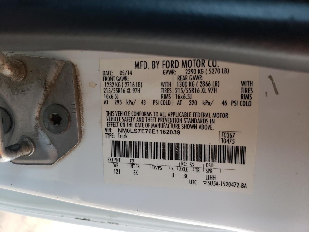 NM0LS7E76E1162039 2014 Ford Transit Connect Xl