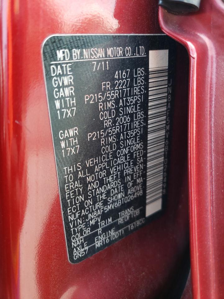 2011 Nissan Juke S VIN: JN8AF5MV6BT026498 Lot: 66359684