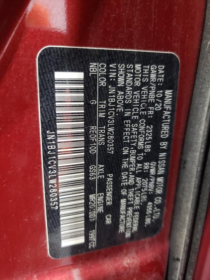 2020 Nissan Rogue Sport S VIN: JN1BJ1CV3LW280357 Lot: 65991064