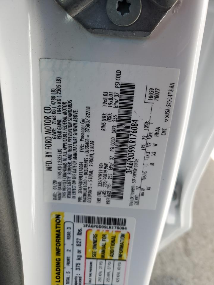 2020 Ford Fusion Titanium VIN: 3FA6P0D99LR176084 Lot: 65601284