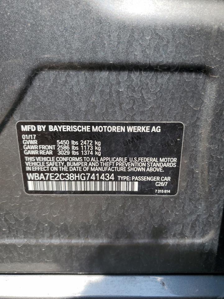 2017 BMW 740 I VIN: WBA7E2C38HG741434 Lot: 66197144