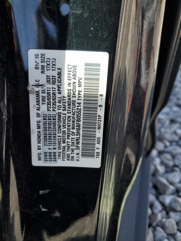 2015 Honda Odyssey Exl VIN: 5FNRL5H68FB055214 Lot: 67920354