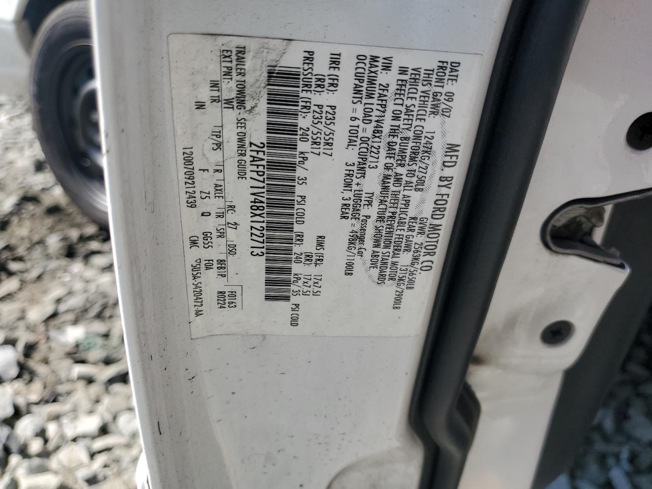 2008 Ford Crown Victoria Police Interceptor VIN: 2FAFP71V48X122713 Lot: 65580474