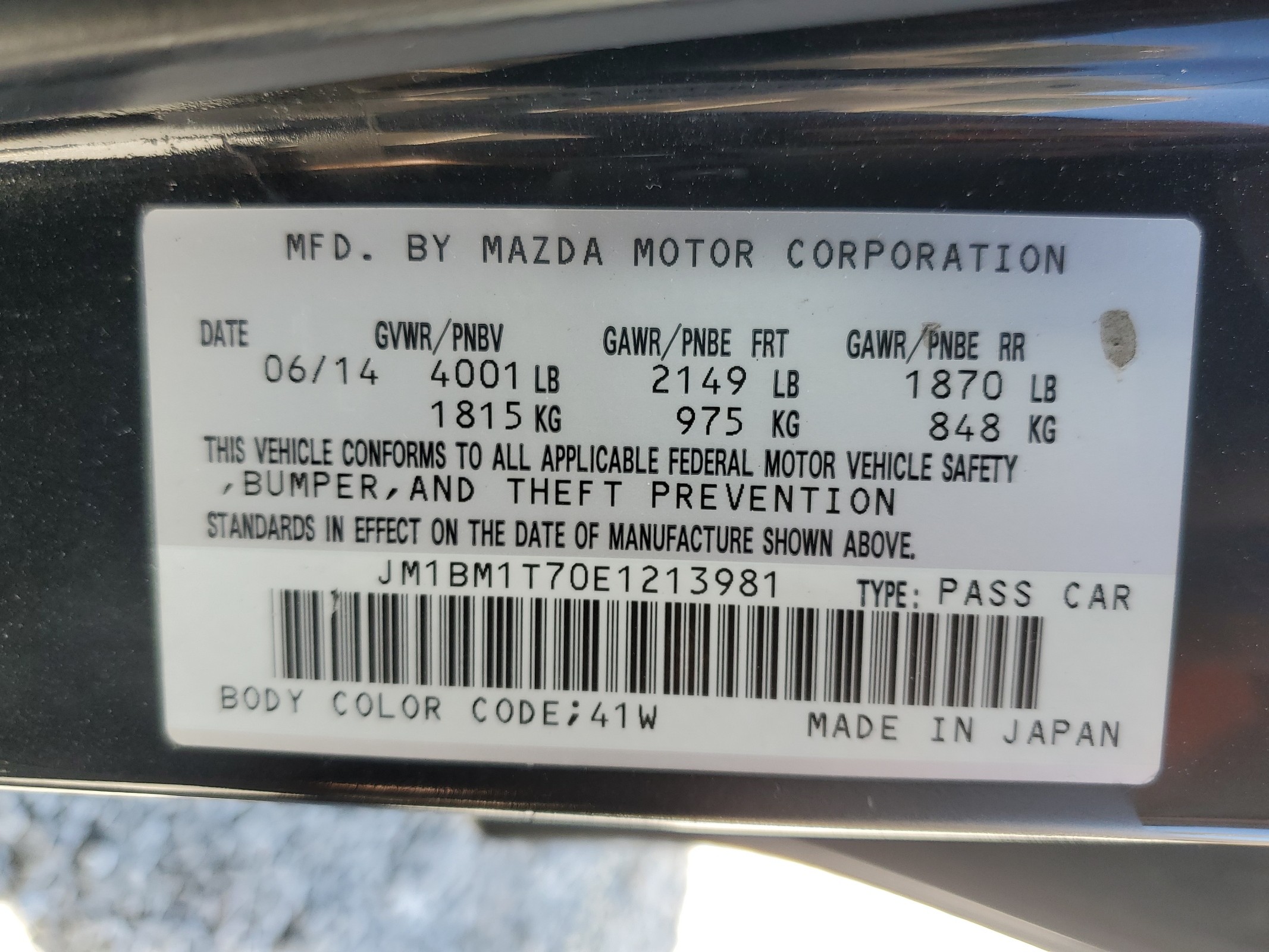 JM1BM1T70E1213981 2014 Mazda 3 Sv
