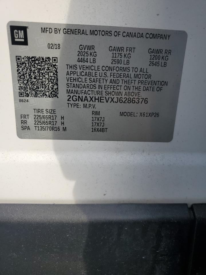 2GNAXHEVXJ6286376 2018 Chevrolet Equinox Ls