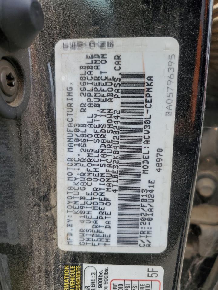 2004 Toyota Camry Le VIN: 4T1BE32K84U282442 Lot: 65489644