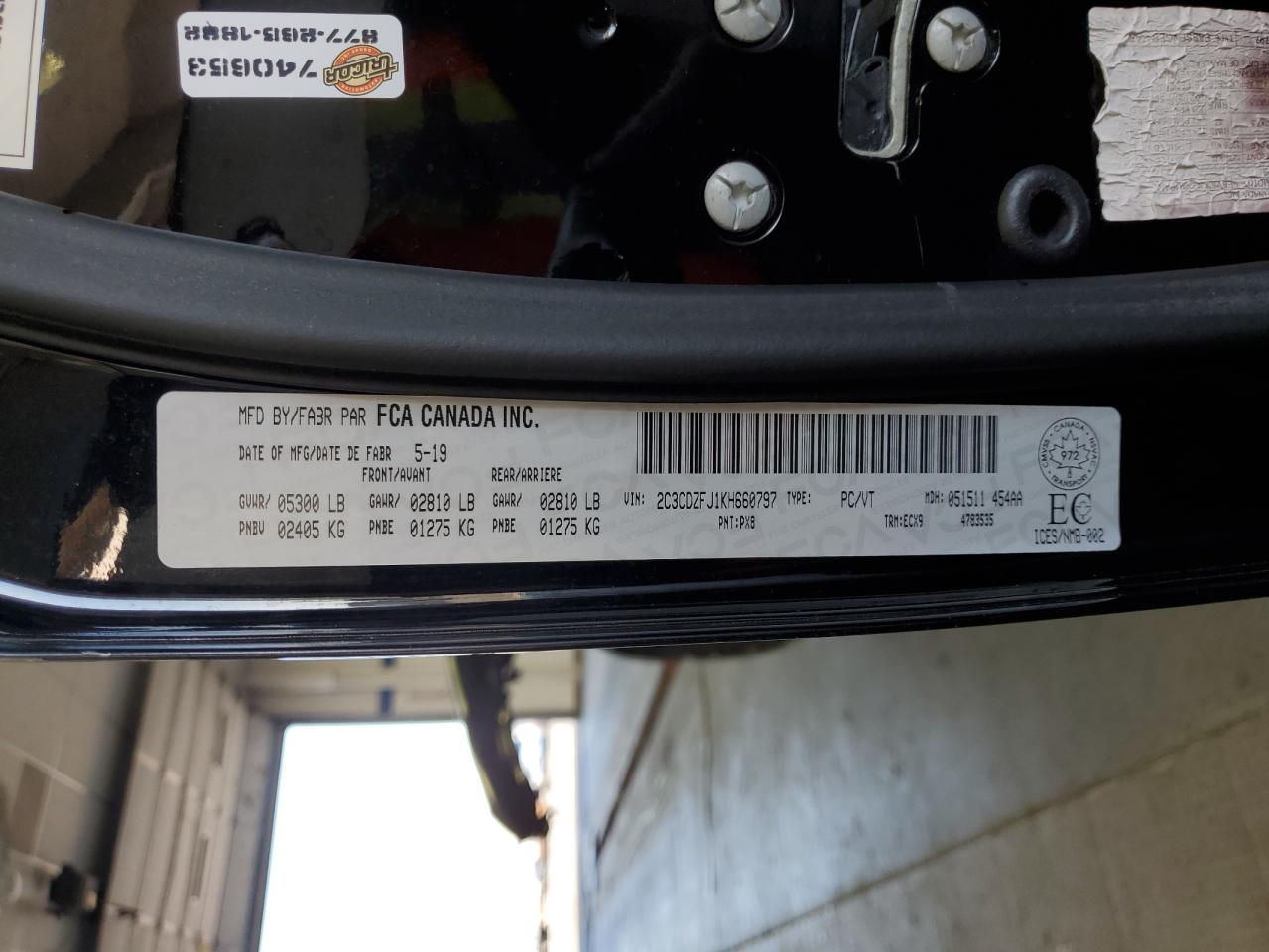 2019 Dodge Challenger R/T Scat Pack VIN: 2C3CDZFJ1KH660797 Lot: 65756144