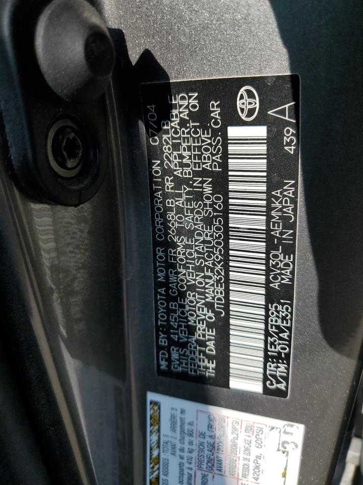 2005 Toyota Camry Le VIN: JTDBE32K950305160 Lot: 65586544