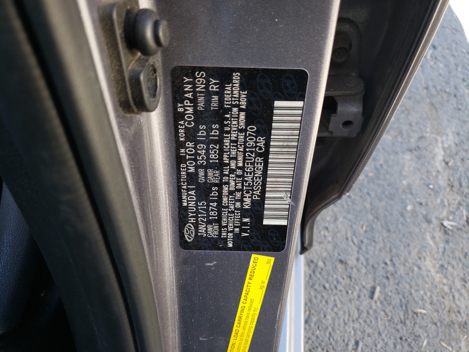 KMHCT5AE6FU219070 2015 Hyundai Accent Gs