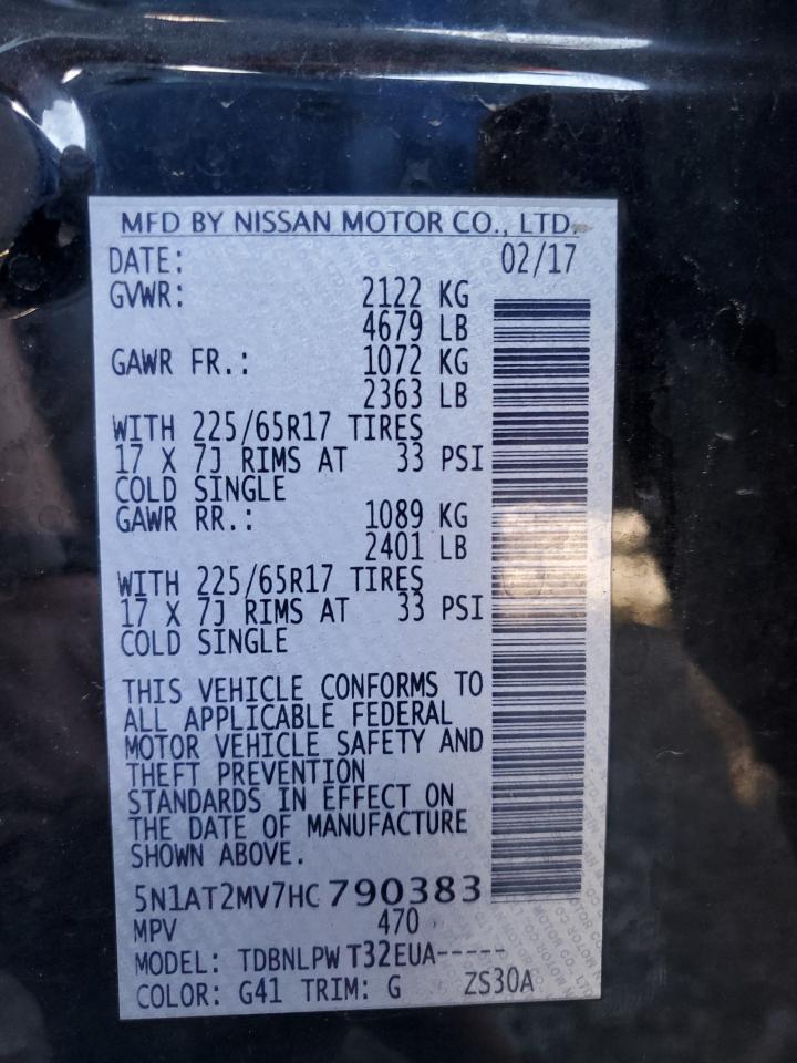 5N1AT2MV7HC790383 2017 NISSAN ROGUE - Image 12