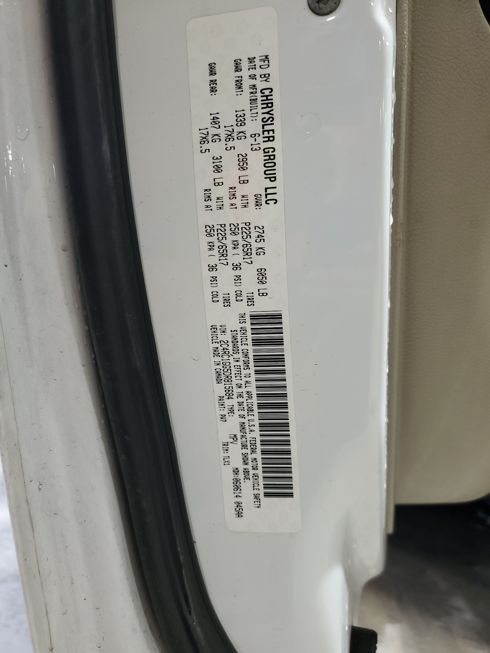 2C4RC1GG5DR815684 2013 Chrysler Town & Country Limited