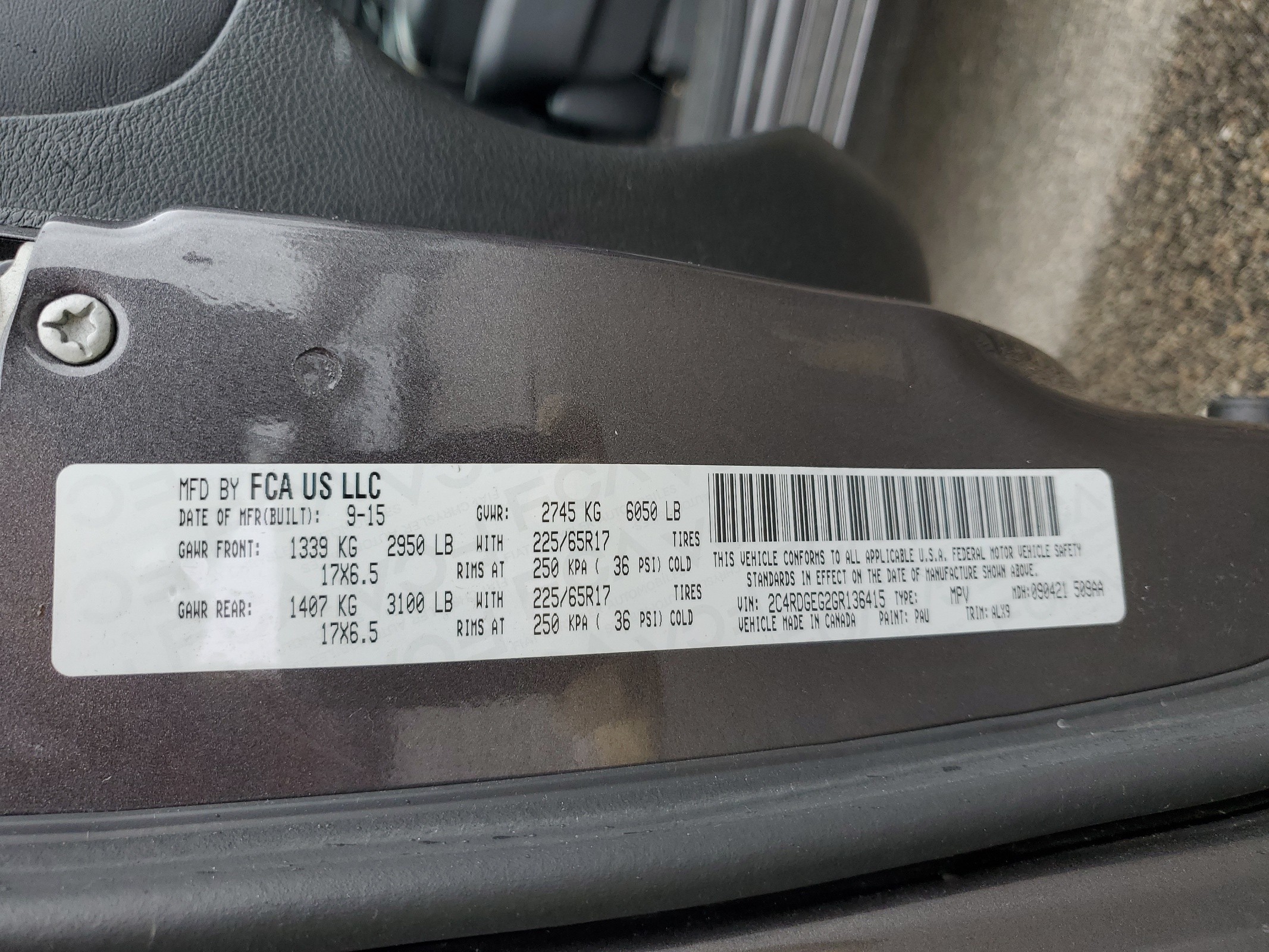 2C4RDGEG2GR136415 2016 Dodge Grand Caravan R/T