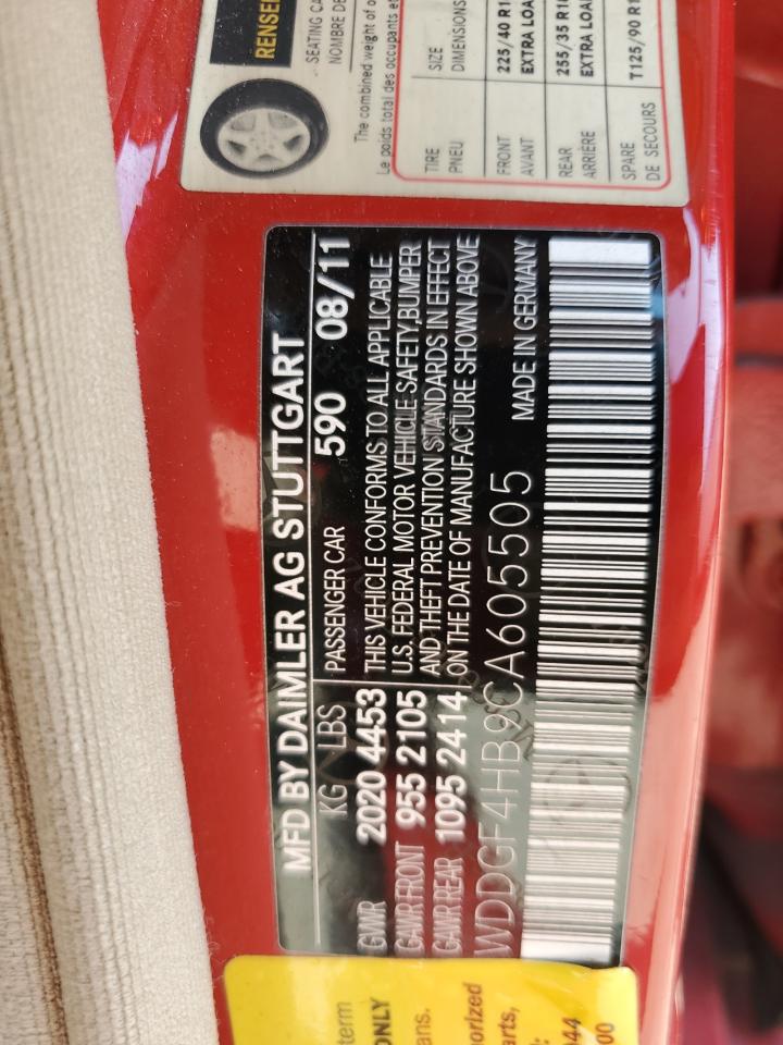 2012 Mercedes-Benz C 250 VIN: WDDGF4HB9CA605505 Lot: 68494664