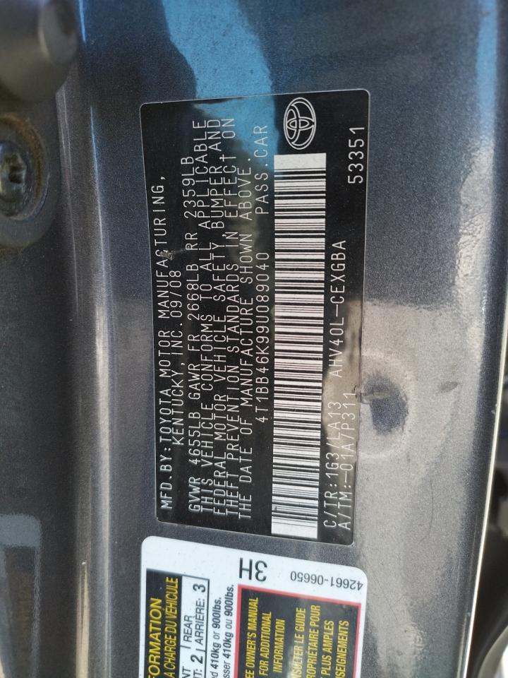 4T1BB46K99U089040 2009 Toyota Camry Hybrid