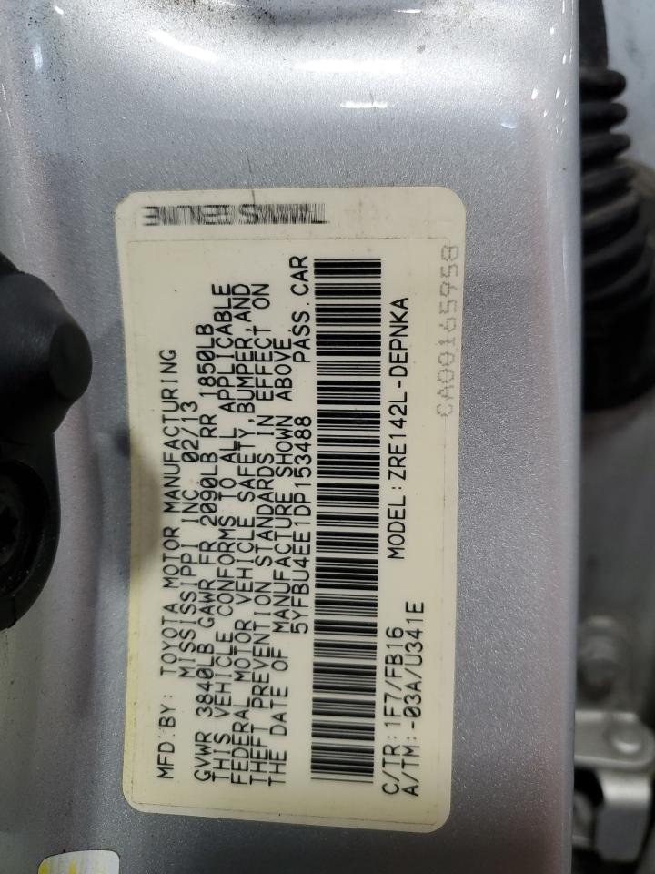 5YFBU4EE1DP153488 2013 Toyota Corolla Base