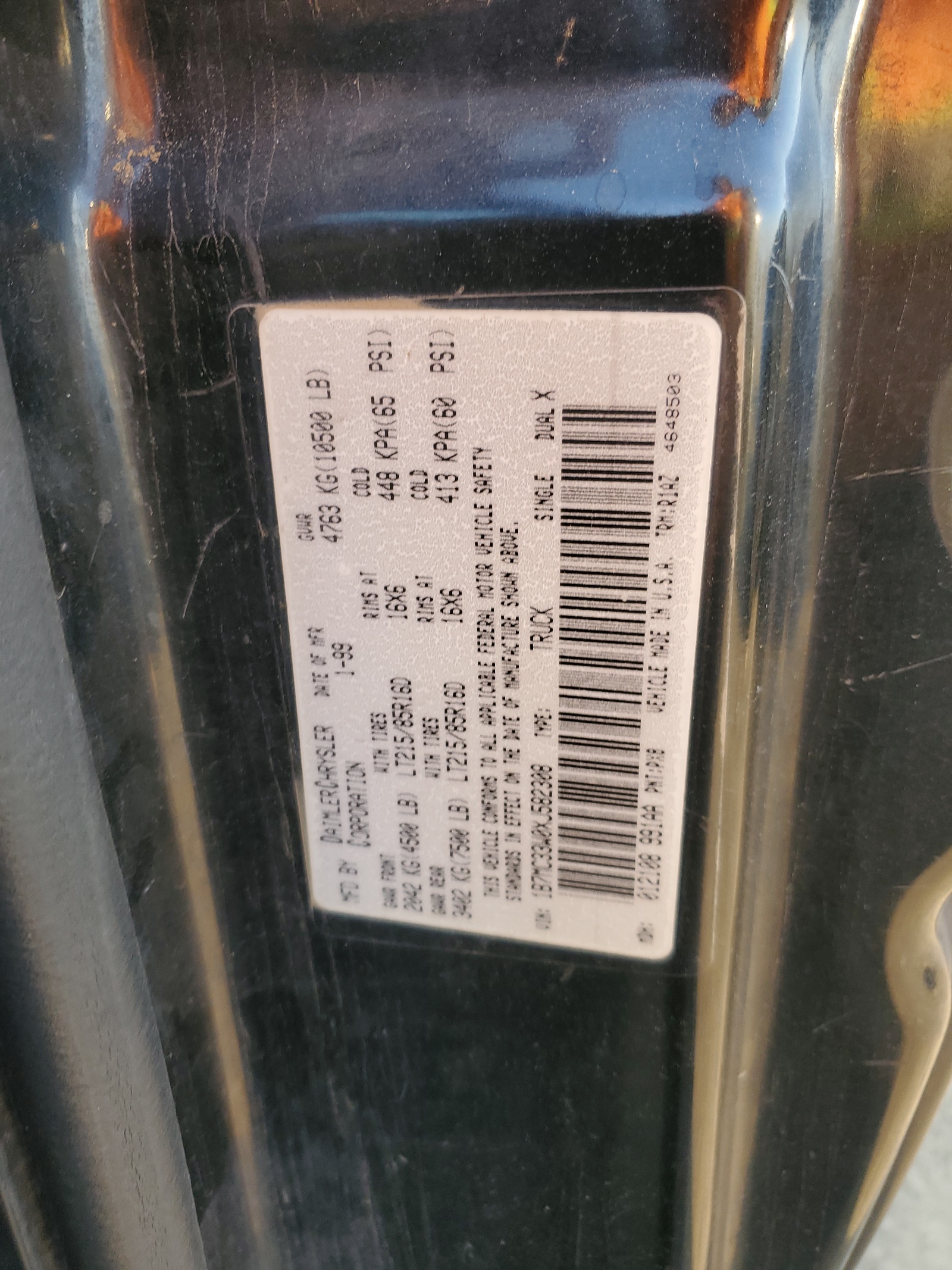 1B7MC33W0XJ582308 1999 Dodge Ram 3500