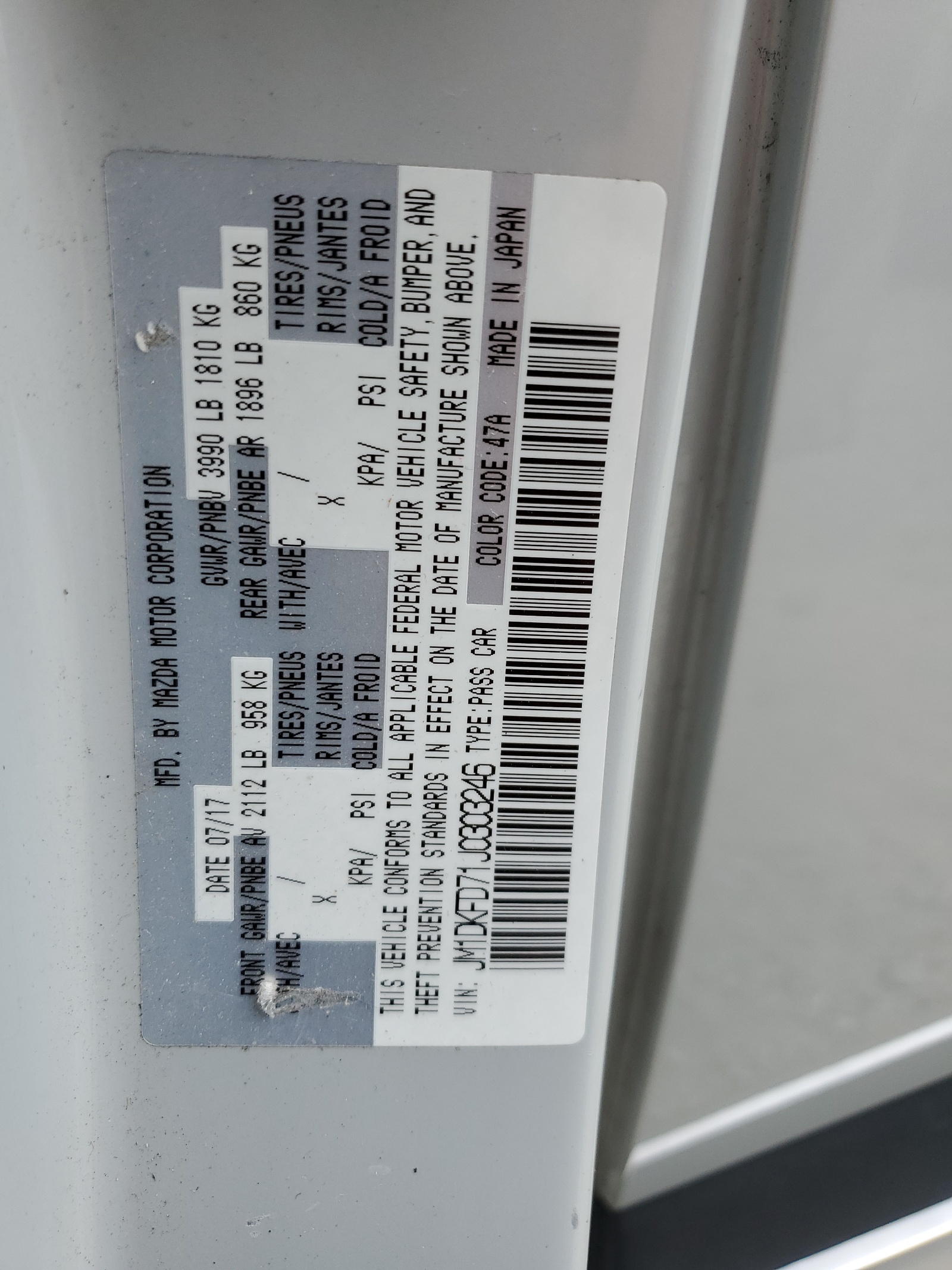 JM1DKFD71J0303246 2018 Mazda Cx-3 Grand Touring