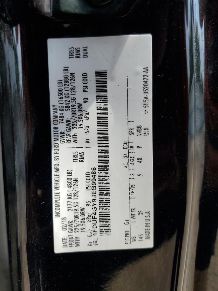 2018 Ford F450 Super Duty VIN: 1FDUF4GY9JEB99486 Lot: 66127554