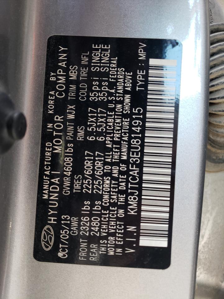 2014 Hyundai Tucson Gls VIN: KM8JTCAF3EU814915 Lot: 66720884