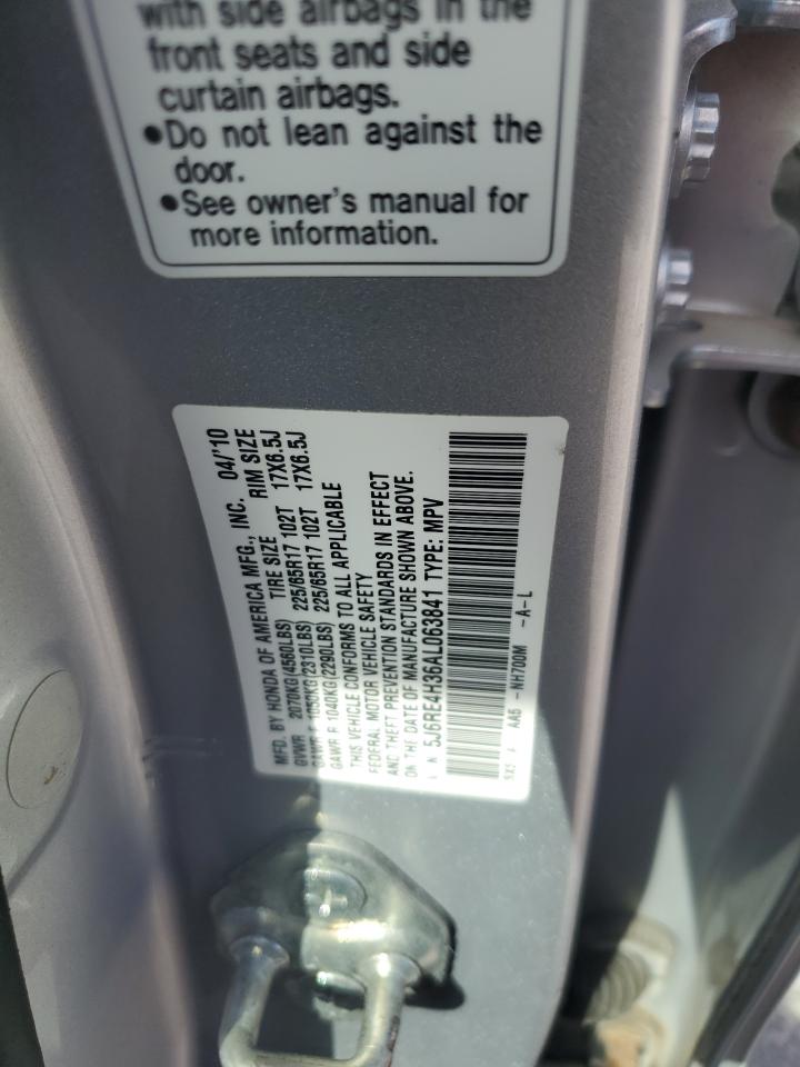 2010 Honda Cr-V Lx VIN: 5J6RE4H36AL063841 Lot: 65384284