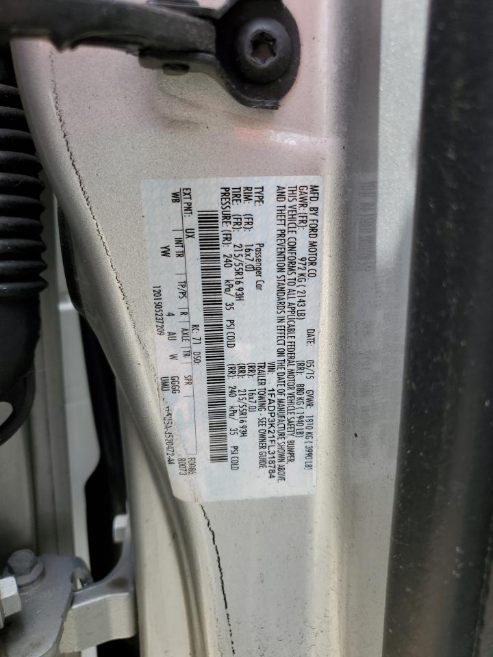 2015 Ford Focus Se VIN: 1FADP3K21FL318784 Lot: 59723204