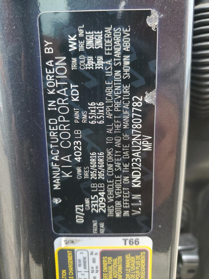 KNDJ23AU2N7807782 2022 Kia Soul Lx