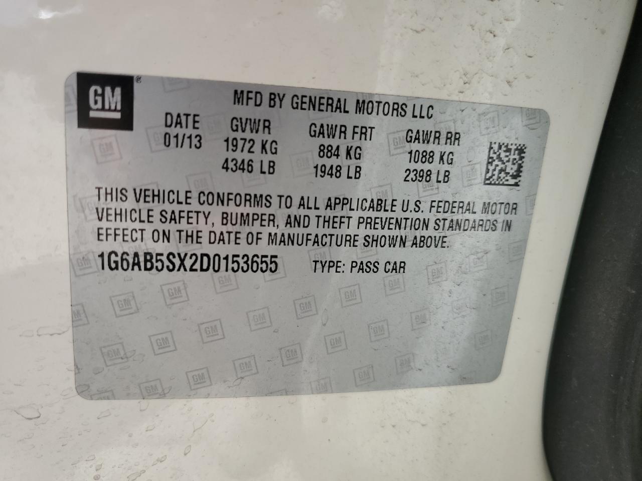 2013 Cadillac Ats Luxury VIN: 1G6AB5SX2D0153655 Lot: 67390074