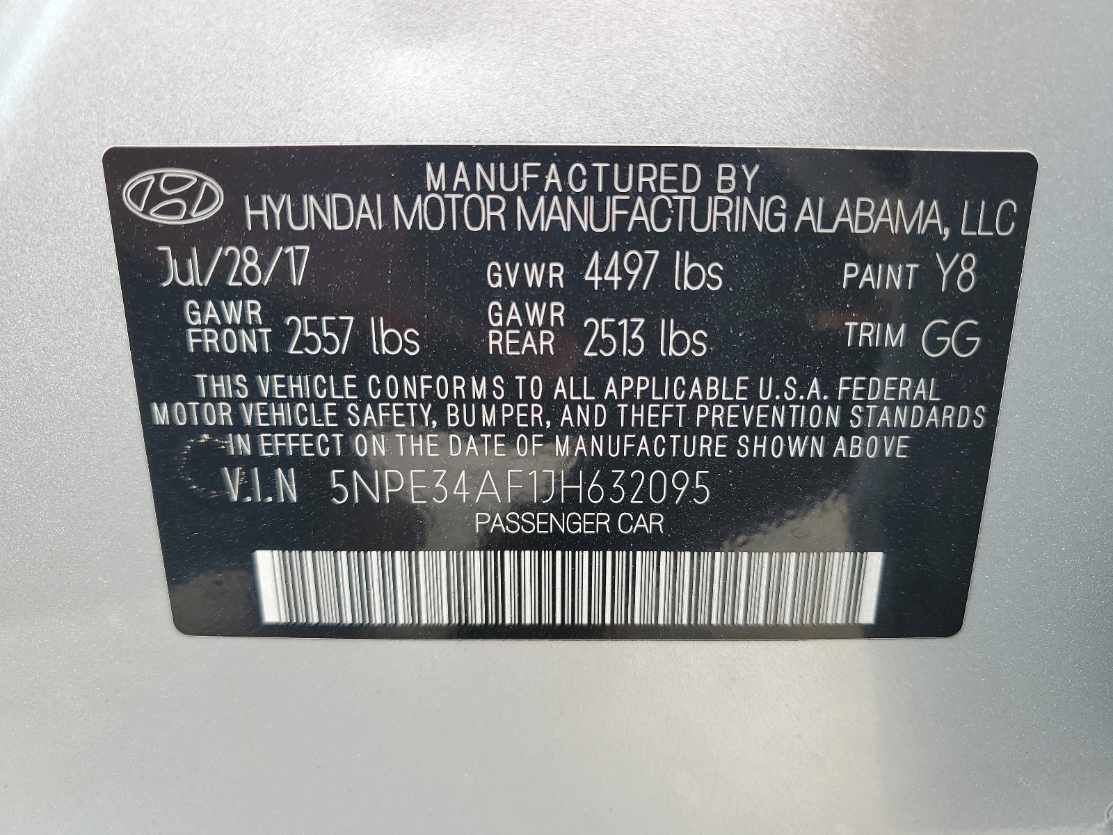 5NPE34AF1JH632095 2018 Hyundai Sonata Sport