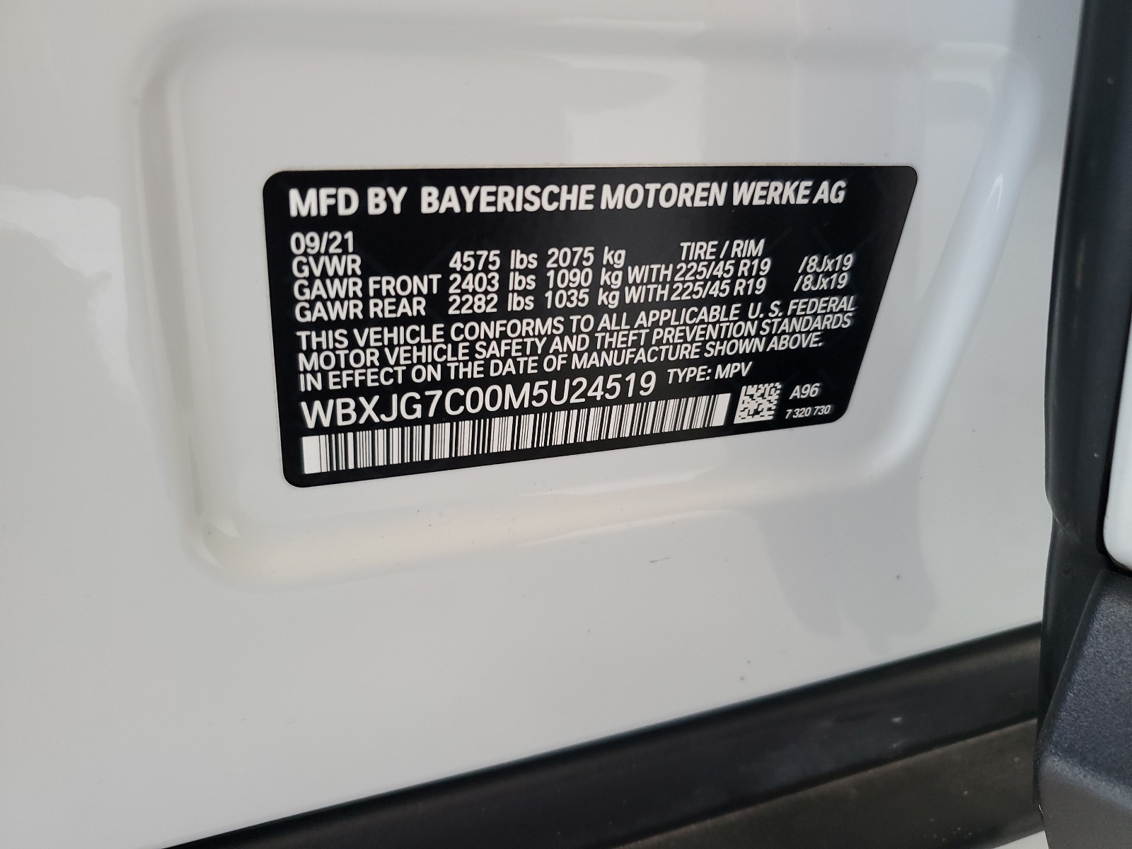 WBXJG7C00M5U24519 2021 BMW X1 Sdrive28I